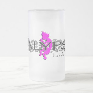 Kalypso Kaneの島の花柄 フロストグラスビールジョッキ