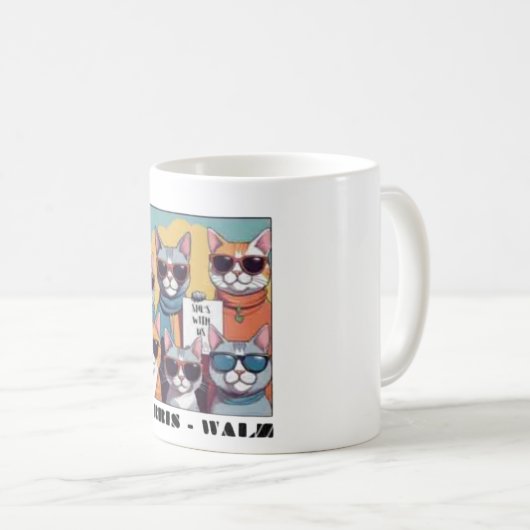 Kamalの子どものいない猫レディ コーヒーマグカップ (正面右)