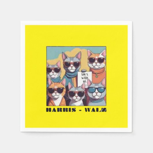 Kamalの子どものいない猫レディ スタンダードカクテルナプキン (正面)