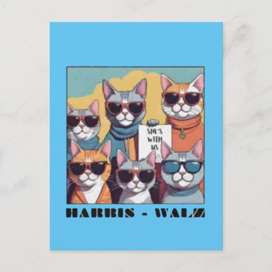 Kamalの子どものいない猫レディ ポストカード (正面)