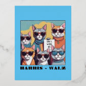 Kamalの子どものいない猫レディ 箔シーズンポストカード (正面)