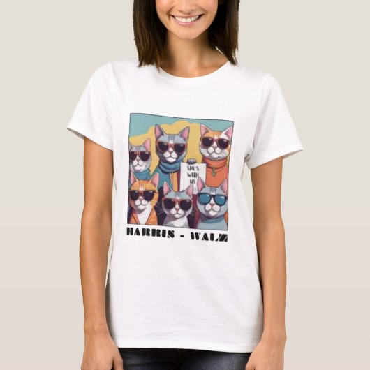 Kamalの子どものいない猫レディ Tシャツ (正面)