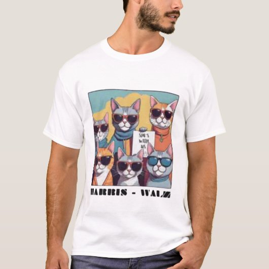 Kamalの子どものいない猫レディ Tシャツ (正面)