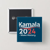 Kamala 2024副社長、Kamala Harris 缶バッジ (正面&裏面)