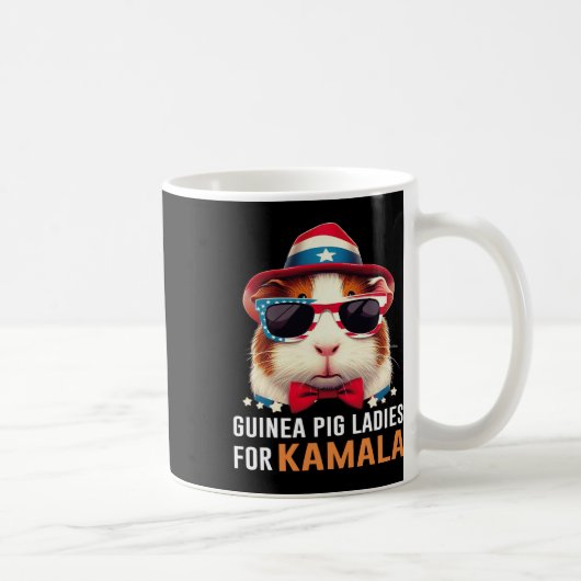 Kamala Cat 2024社長Kamおもしろいのための豚の女性 コーヒーマグカップ (右)