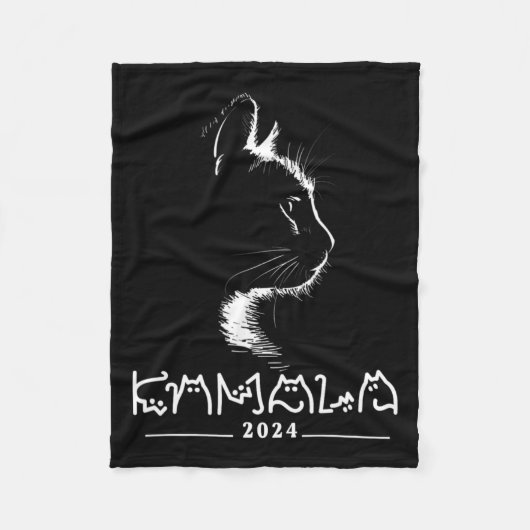 Kamala Cat Voting Kamala-harris 2024 フリースブランケット (正面)
