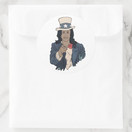 Kamala Harrisが投票を希望 ラウンドシール (バッグ)