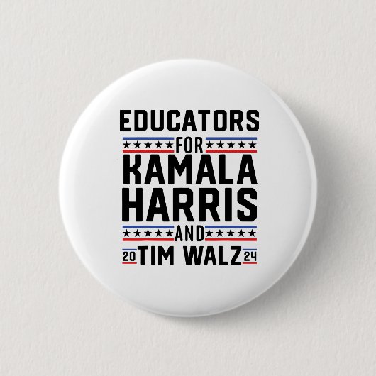 Kamala HarrisとTim Wheimerの教育者2024 缶バッジ (正面)