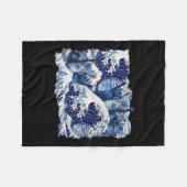 Kamala HarrisのためのブルーキャッツウェーブBlue Wave Of Cat フリースブランケット (正面(横))