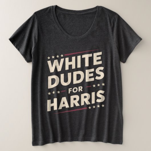 Kamala Harrisのホワイトダデス2024の投票 プラスサイズTシャツ (デザイン正面)