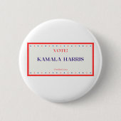 Kamala Harrisのホワイトボタン 缶バッジ (正面)