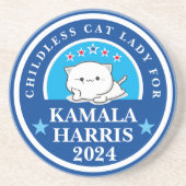 Kamala Harrisの子どものいないキャットレディ コースター (正面)