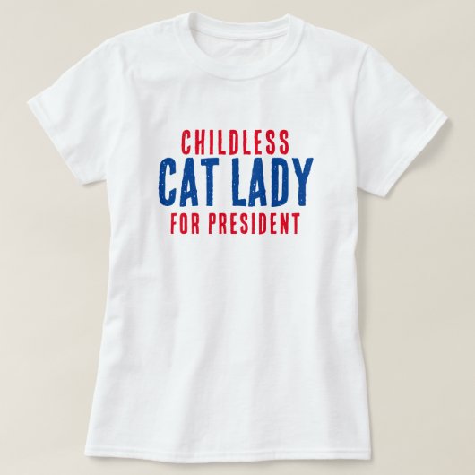 Kamala Harrisの子どものいないキャットレディ Tシャツ (デザイン正面)