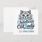 Kamala Harrisの子どものいない猫の女性 招待状 (正面/裏面)