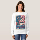 Kamala harrisの子どものいない猫レディース | 2024 スウェットシャツ (正面フル)