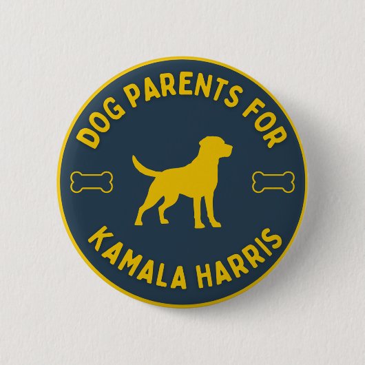 Kamala Harrisの犬の親ボタン 缶バッジ (正面)