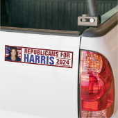 Kamala Harris会長の共和党員写真2024 バンパーステッカー (トラック上)