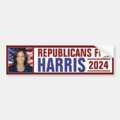 Kamala Harris会長の共和党員写真2024 バンパーステッカー (正面)