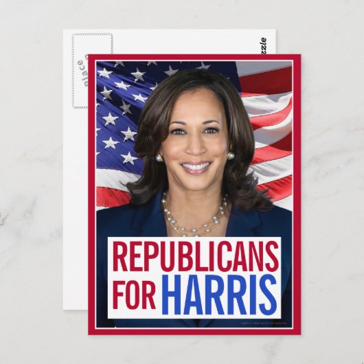 Kamala Harris会長の共和党員写真2024 ポストカード (正面/裏面)