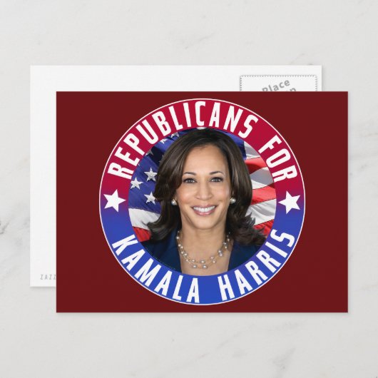 Kamala Harris会長の共和党員写真2024 ポストカード (正面/裏面)