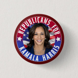 Kamala Harris会長の共和党員写真2024 缶バッジ