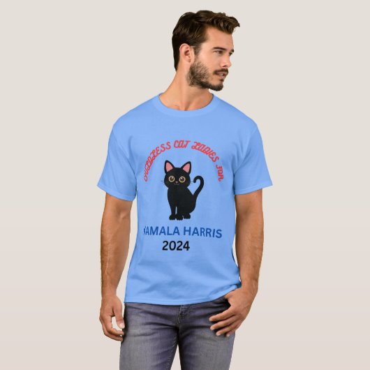 Kamala Harris向けの子どものいない猫レディース – Men's T Tシャツ (正面フル)