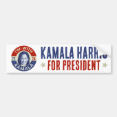 Kamala Harris大統領2024民主党写真レトロ バンパーステッカー (正面)