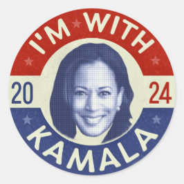 Kamala Harris大統領2024民主党写真レトロ ラウンドシール