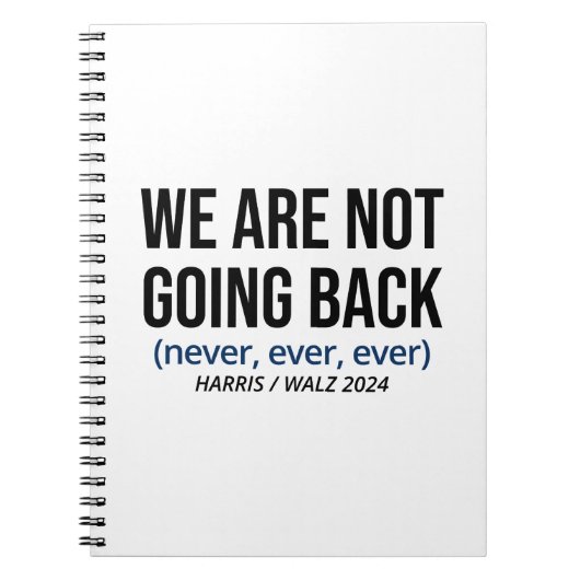 Kamala Harris我々は戻らない、Vote Harris ノートブック (正面)