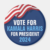 Kamala Harris氏の2024年Blue社長に投票 マグネット (正面)