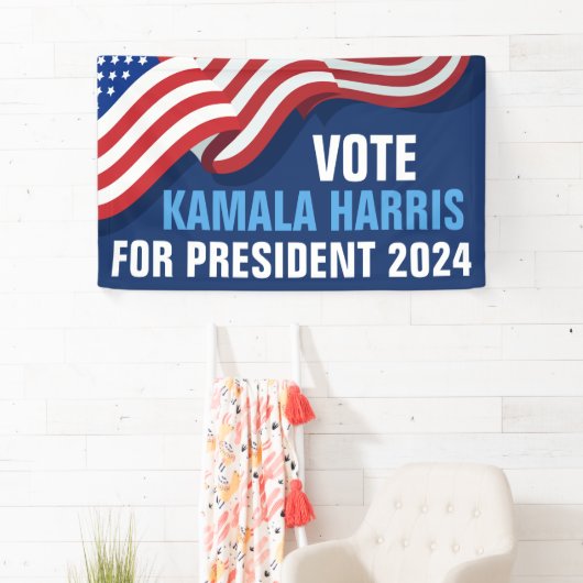 Kamala Harris氏の2024年Blue社長に投票 横断幕 (インサイチュ)