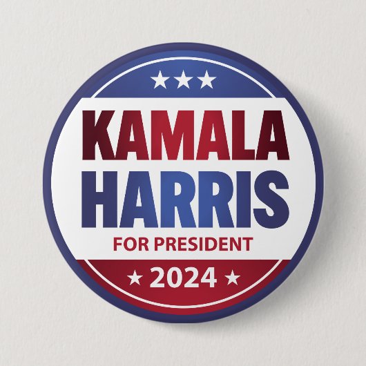 Kamala Harris社長2024ブルー 缶バッジ (正面)