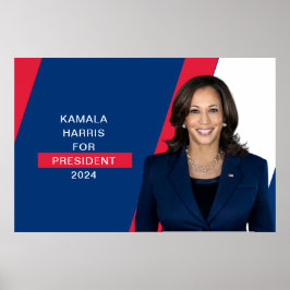 Kamala Harris社長2024レッドホワイト&ブルー ポスター