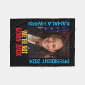 Kamala Harris社長2024我々は戻らない フリースブランケット (正面(横))