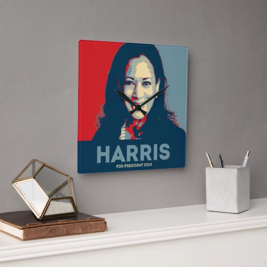 Kamala Harris社長2024 スクエア壁時計 (オフィス)