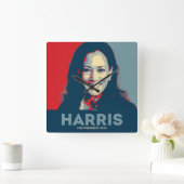 Kamala Harris社長2024 スクエア壁時計 (ホーム)
