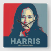 Kamala Harris社長2024 スクエア壁時計 (正面)