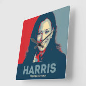 Kamala Harris社長2024 スクエア壁時計 (傾斜)