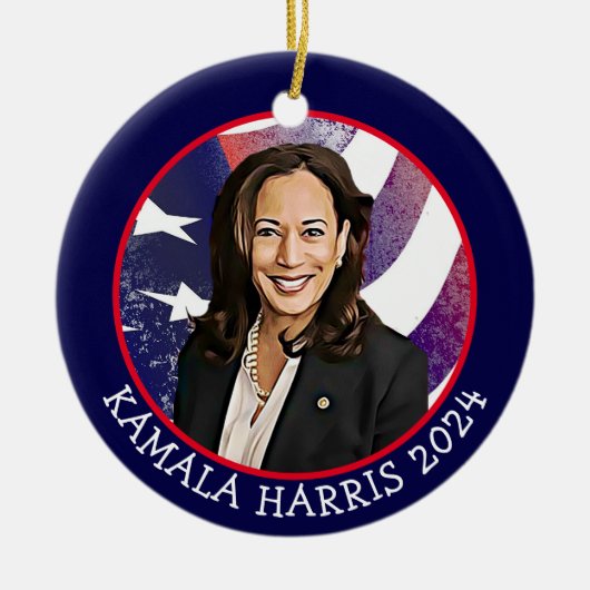 Kamala Harris社長2024 セラミックオーナメント (正面)