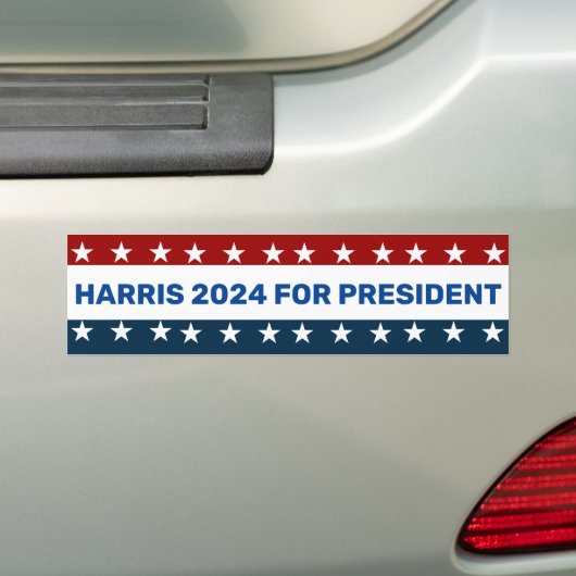 Kamala Harris社長2024 バンパーステッカー (車上)