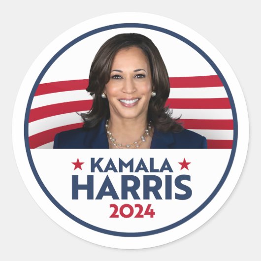 Kamala Harris社長2024 ラウンドシール (正面)