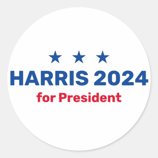 Kamala Harris社長2024 ラウンドシール (正面)