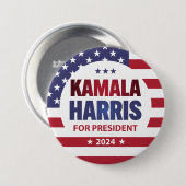 Kamala Harris社長2024 缶バッジ (正面&裏面)