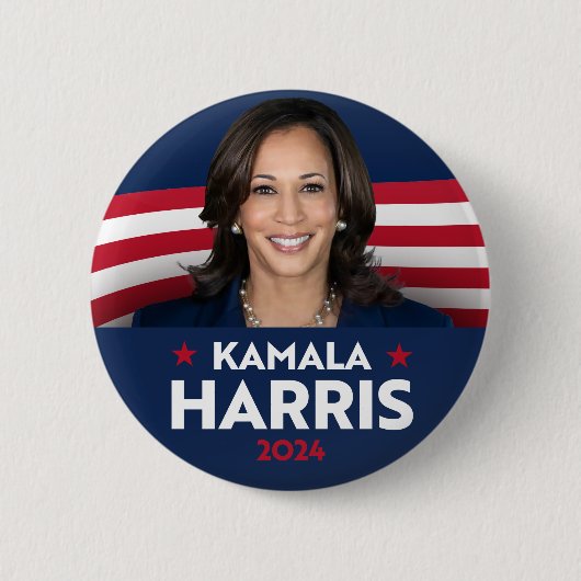 Kamala Harris社長2024 缶バッジ (正面)