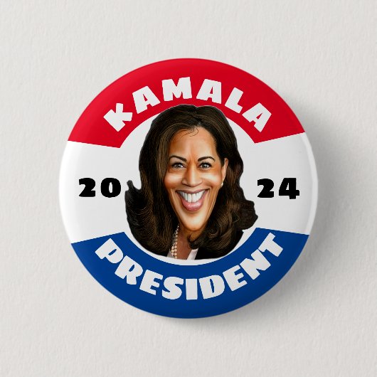 Kamala Harris社長2024 缶バッジ (正面)