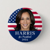 Kamala Harris社長2024 缶バッジ (正面)