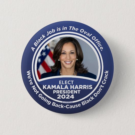 Kamala Harris社長2024 缶バッジ (正面)