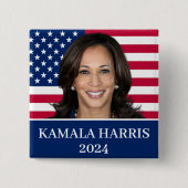 Kamala Harris社長2024 缶バッジ (正面)