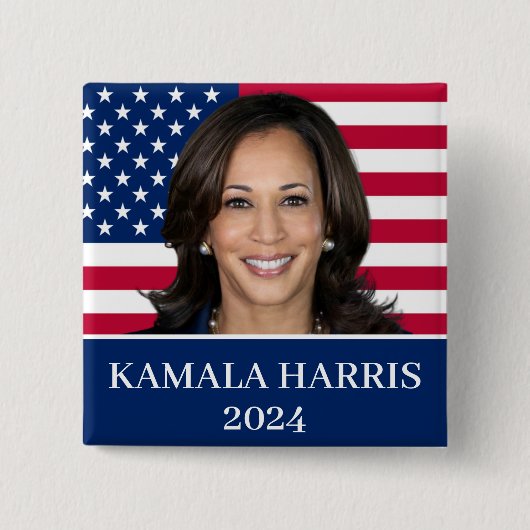 Kamala Harris社長2024 缶バッジ (正面)
