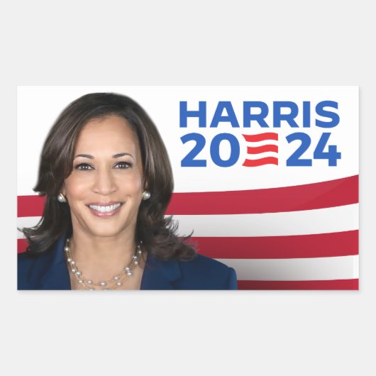 Kamala Harris社長2024 長方形シール (正面)